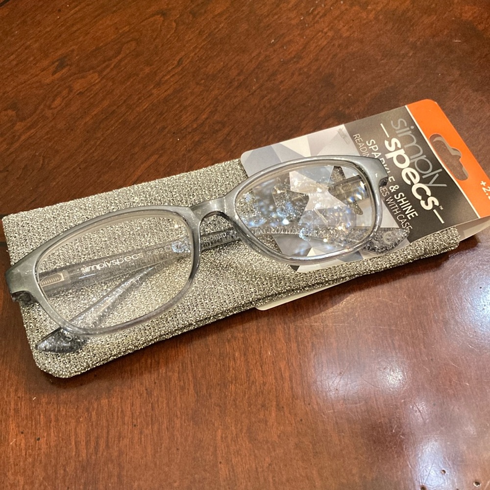 Simply Specs reading glasses and coordinating case. New with tags.